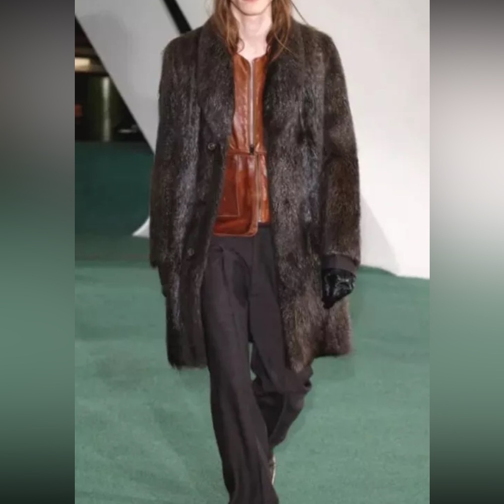 Iconic Maison Martin Margiela H&M 2012 runway
Brown Faux Fur Beaver Coat unisex